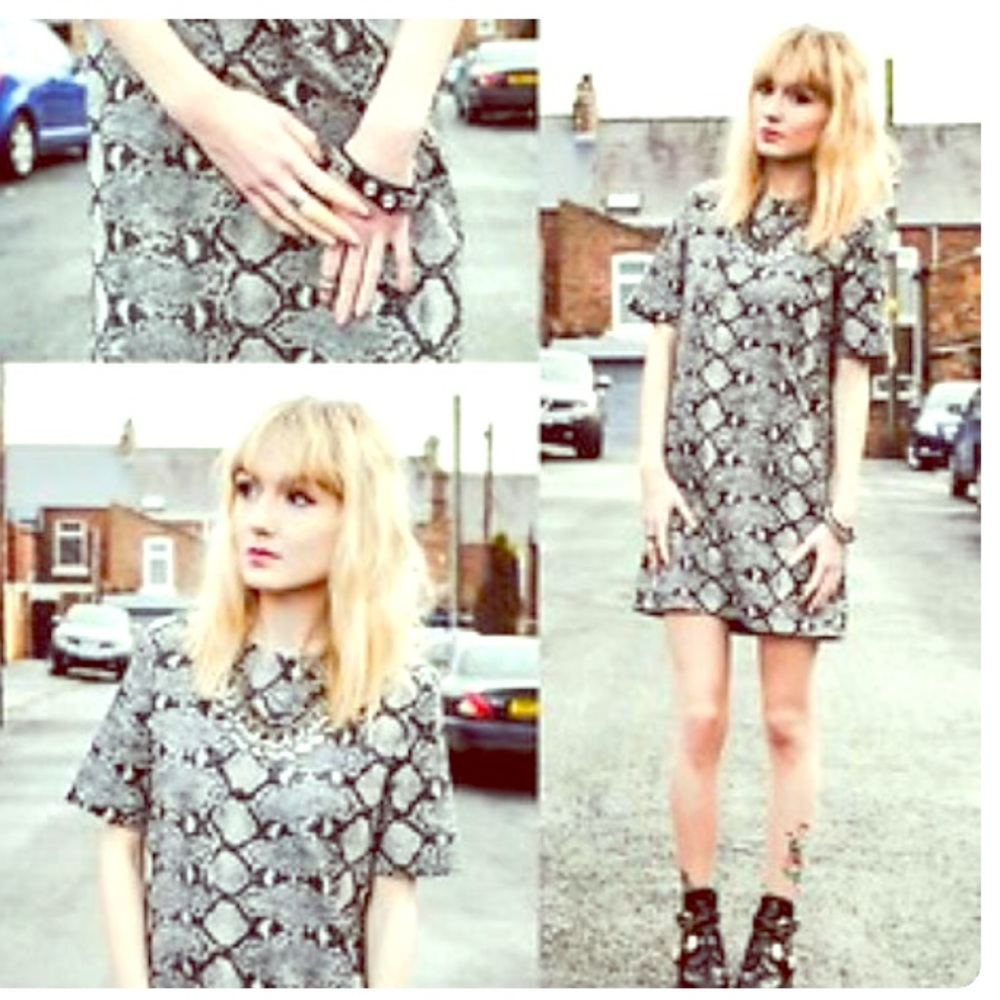 Zara woman snakeskin shirt cocktail dress mini